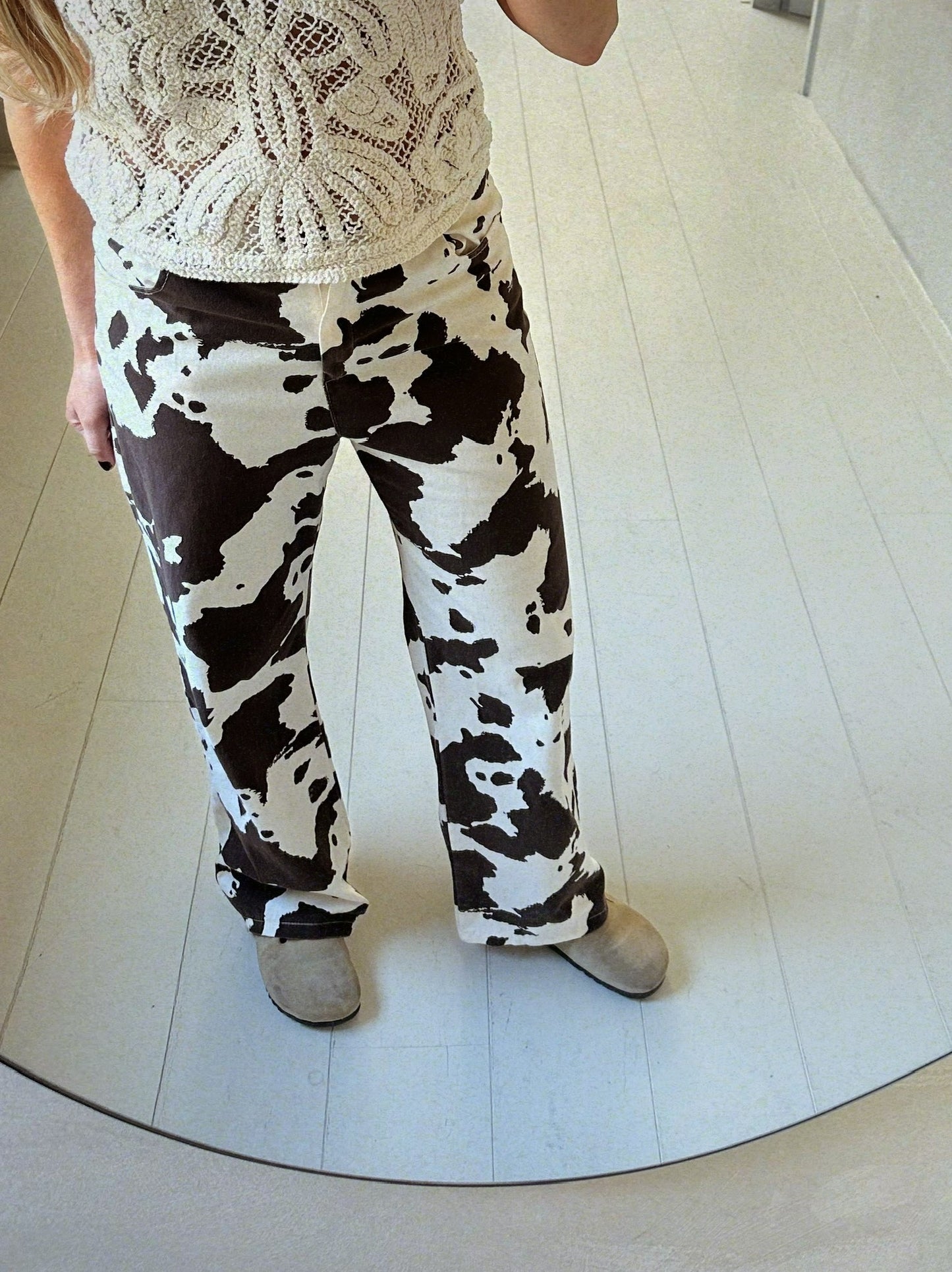 Cowy Cow Print Pants