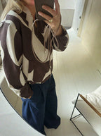 Sammy suede jacket – Brown beige print