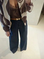 Sammy suede jacket – Brown beige print