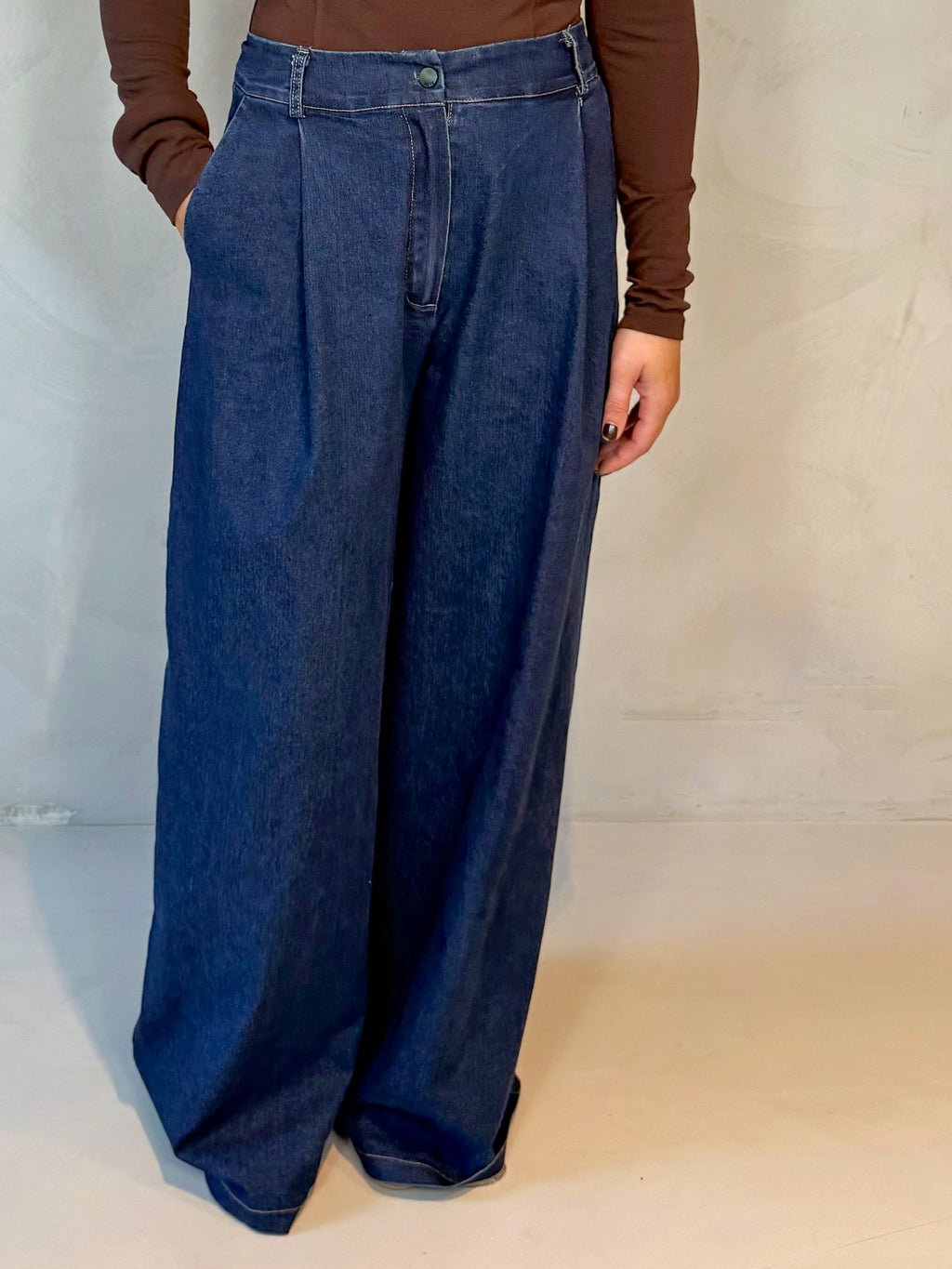 Nina Wide Leg Jeans Medium Blue