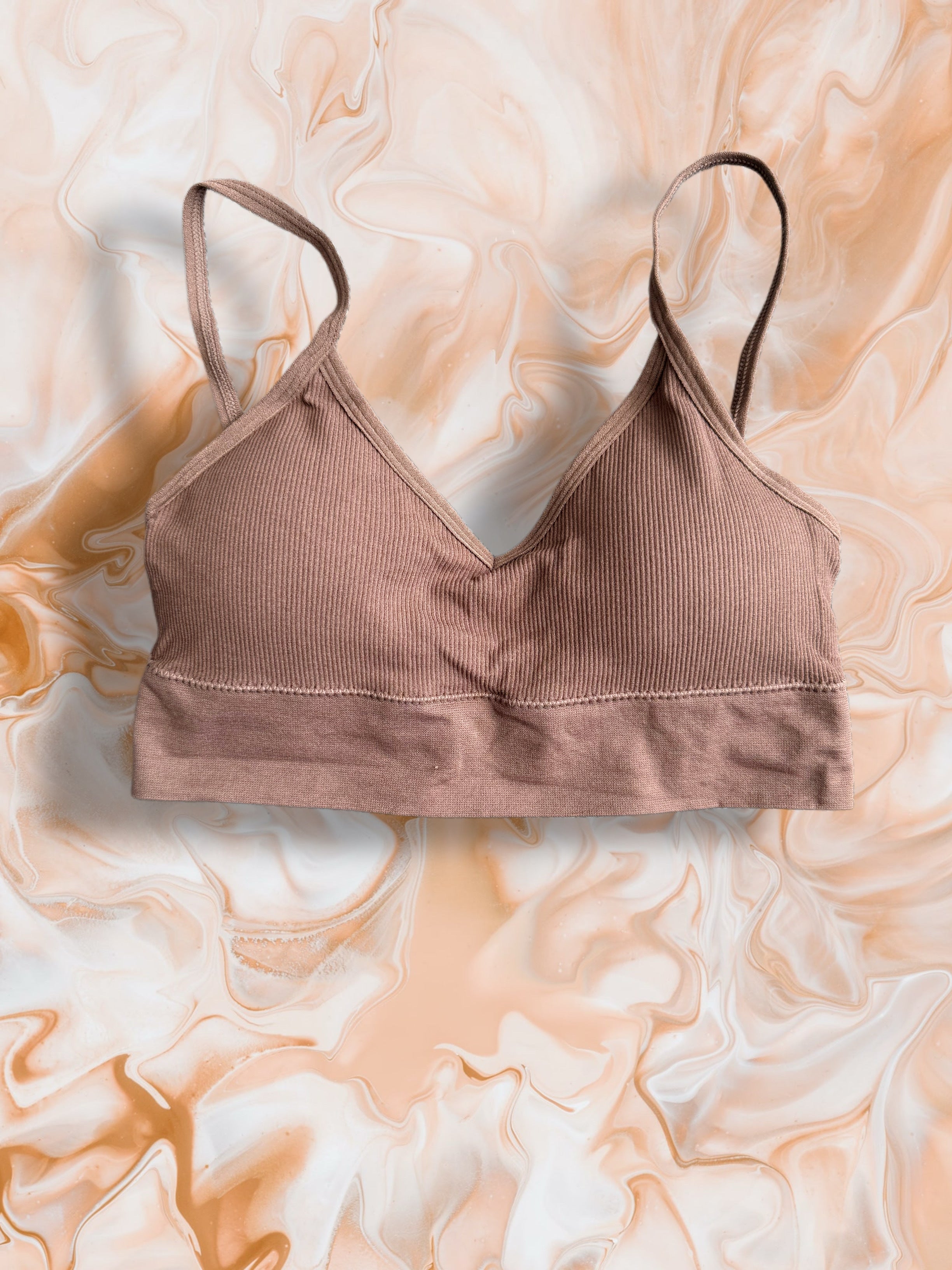 Minny Rib Bralette Brown