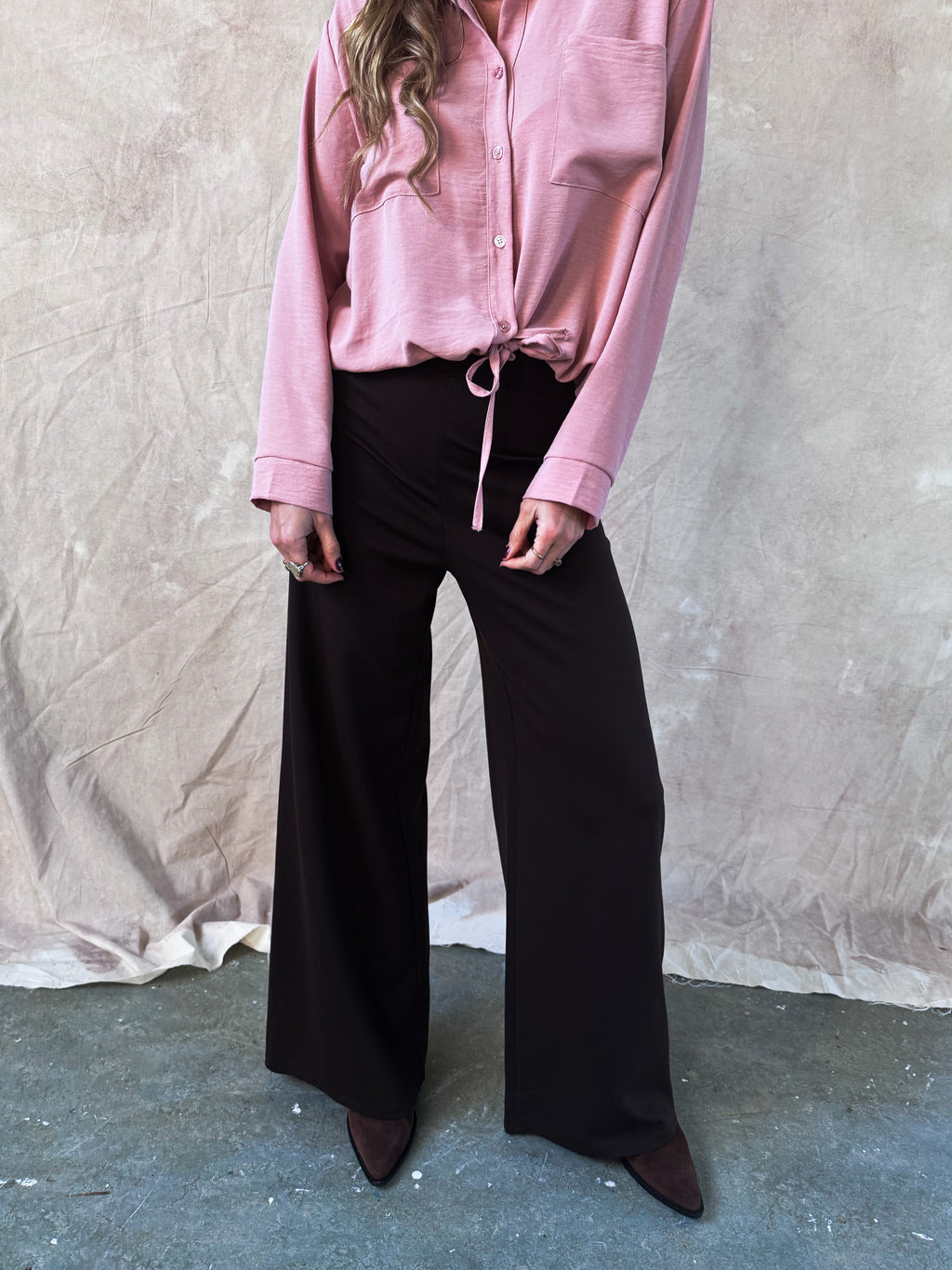 Elena stretch pants donker bruin | XS t/m L | Chic & comfy