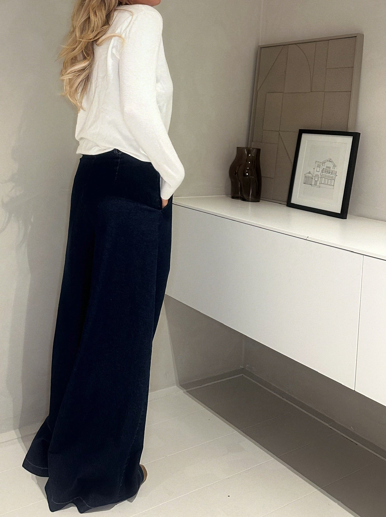 Nina Wide Leg Jeans Medium Blue