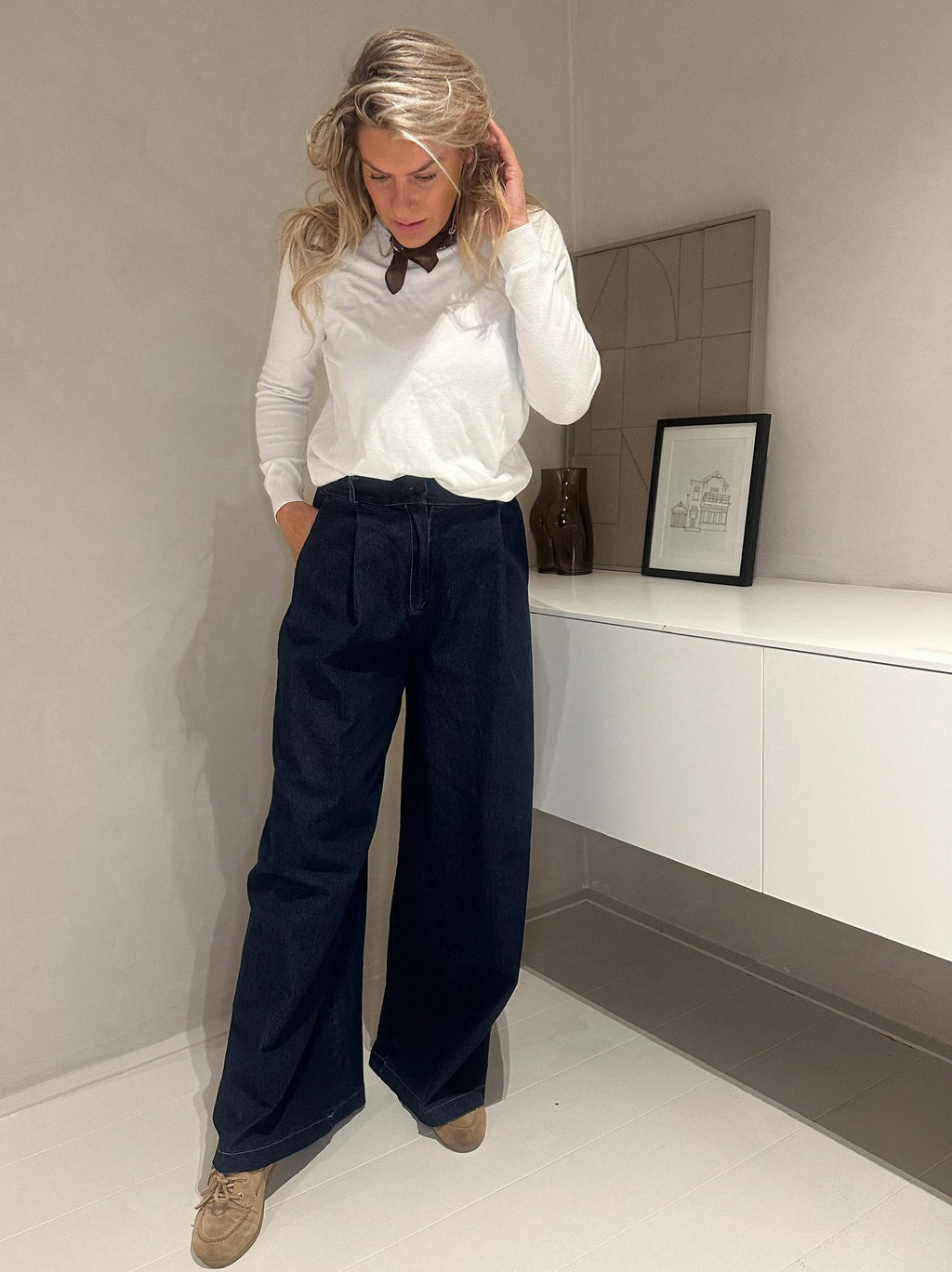 Nina Wide Leg Jeans Medium Blue