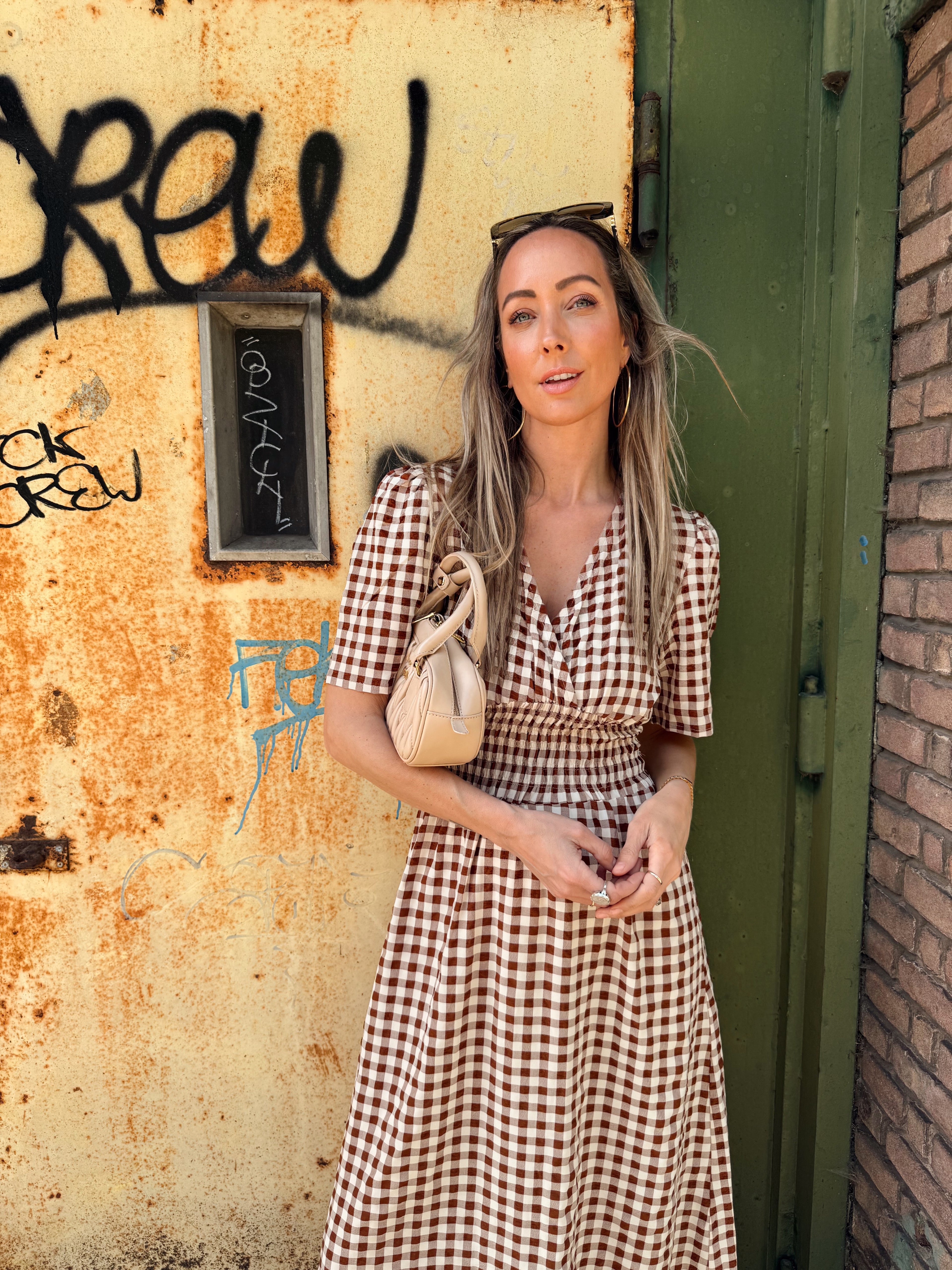 Daisy Dress Checked – Bruin Geruit