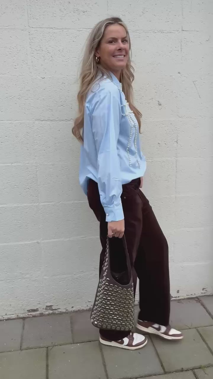 Pearl blouse – Blouse met parel strik