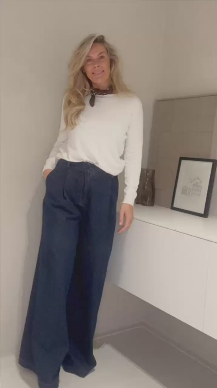 Nina Wide Leg Jeans Medium Blue