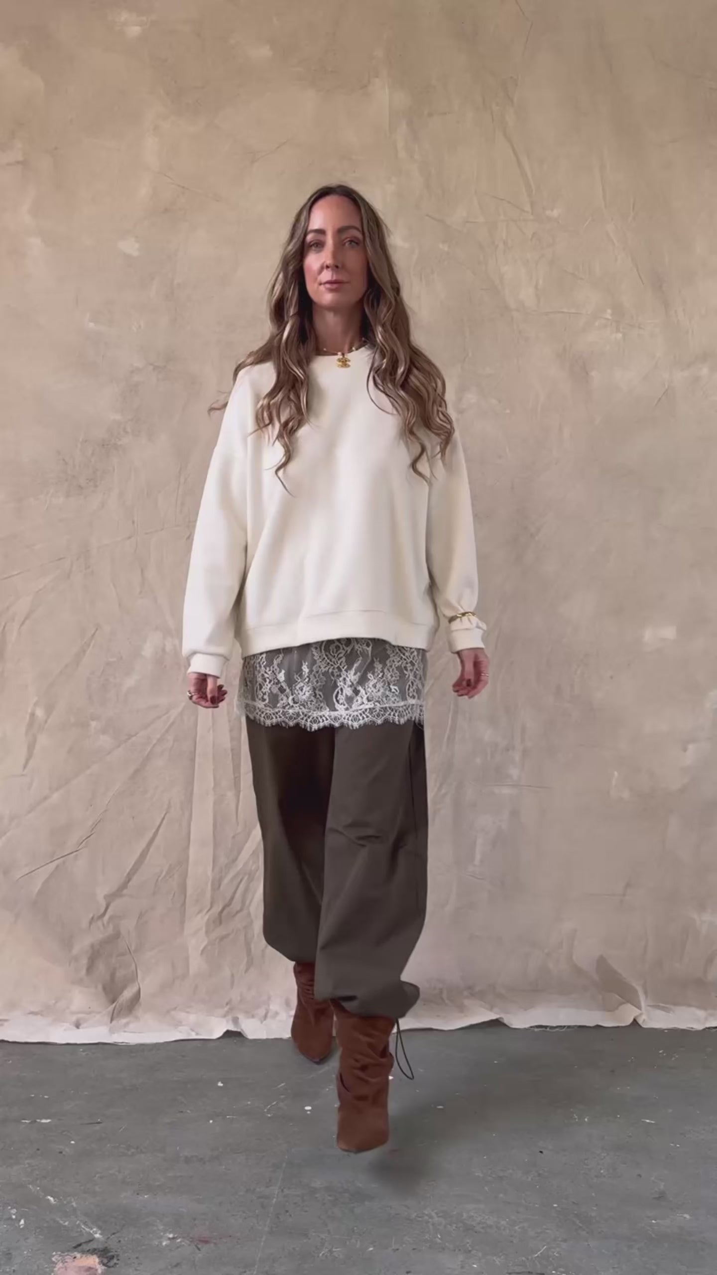 Sally sweater beige – Oversized zachte dames trui